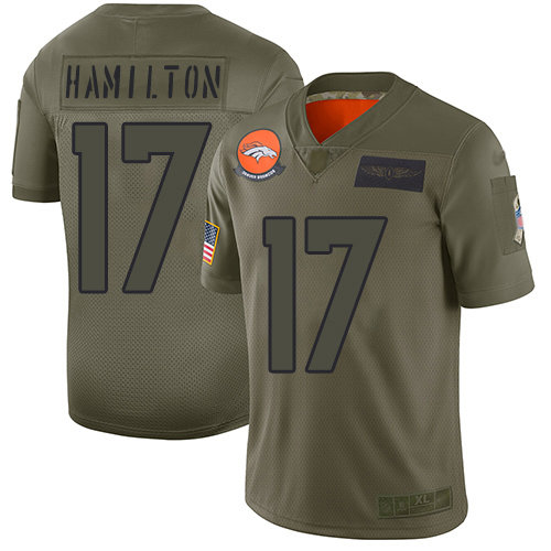 Nike Broncos #17 DaeSean Hamilton Camo Men’s Stitched NFL Limited 2019 Salute To Service Jersey
