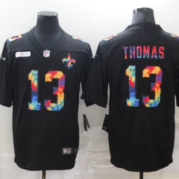 Men’s New Orleans Saints #13 Michael Thomas Multi-Color Black 2020 NFL Crucial Catch Vapor Untouchable Nike Limited Jersey