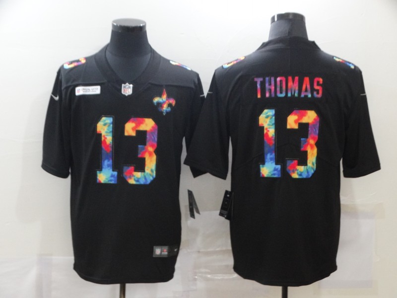 Men’s New Orleans Saints #13 Michael Thomas Multi-Color Black 2020 NFL Crucial Catch Vapor Untouchable Nike Limited Jersey