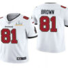 Men’s Tampa Bay Buccaneers #81 Antonio Brown White 2021 Super Bowl LV Limited Stitched NFL Jersey