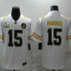 Men’s Kansas City Chiefs #15 Patrick Mahomes White Super Bowl LIV Golden Edition Jersey