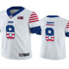 Men’s New York Giants #8 Daniel Jones White Independence Day Stars Stripes Jersey