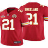 Men’s Kansas City Chiefs #21 Bashaud Breeland Red 2021 Super Bowl LV Limited Stitched NFL Jersey