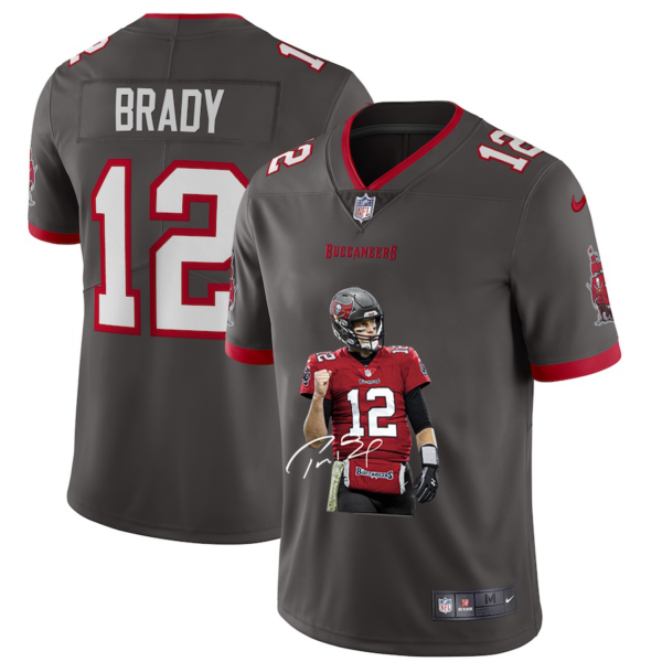 Men’s Tampa Bay Buccaneers #12 Tom Brady Grey Player Portrait Edition 2020 Vapor Untouchable Stitched NFL Nike Limited Jersey