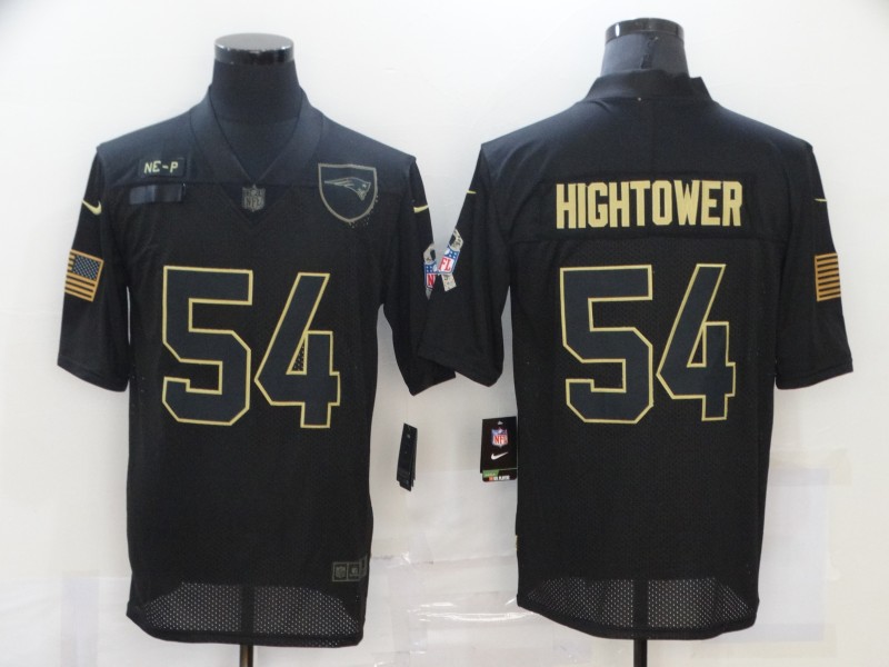 Men’s New England Patriots #54 Dont’a Hightower Black 2020 Salute To Service Stitched NFL Nike Limited Jersey