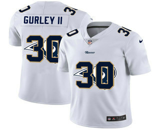Men’s Los Angeles Rams #30 Todd Gurley II White 2020 Shadow Logo Vapor Untouchable Stitched NFL Nike Limited Jersey