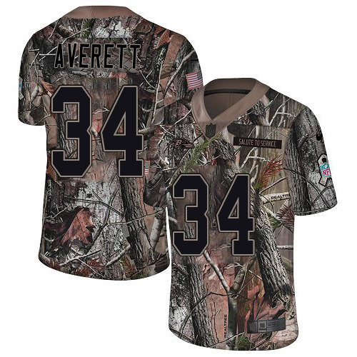 Nike Ravens #34 Anthony Averett Camo Men’s Stitched NFL Limited Rush Realtree Jersey