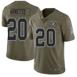 Men’s Las Vegas Raiders #20 Damon Arnette Limited Green 2017 Salute to Service Jersey