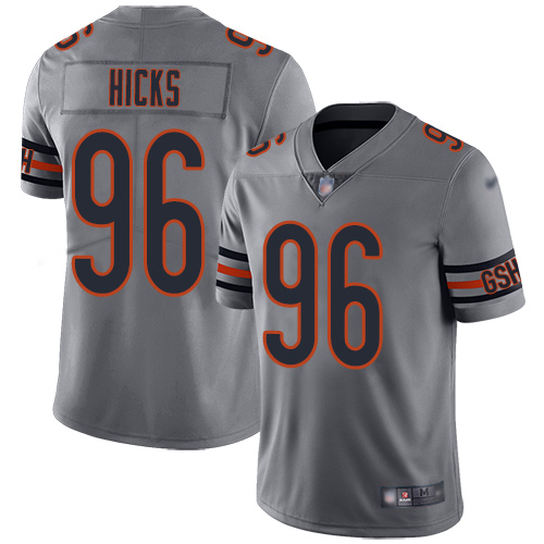 Nike Chicago Bears Men’s #96 Akiem Hicks Silver Inverted Legend Limited Jersey