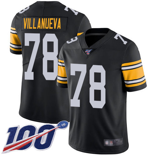 Nike Steelers #78 Alejandro Villanueva Black Alternate Men’s Stitched NFL 100th Season Vapor Limited Jersey