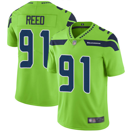 Seahawks #91 Jarran Reed Green Men’s Stitched Football Limited Rush Jersey