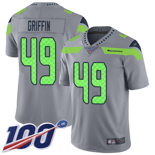 Nike Seahawks #49 Shaquem Griffin Gray Men’s Stitched NFL Limited Inverted Legend 100th Season Jersey
