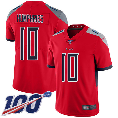 Nike Titans #10 Adam Humphries Red Men’s Stitched NFL Limited Inverted Legend 100th Season Jersey