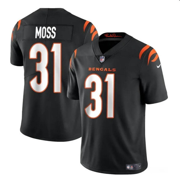 Men’s Cincinnati Bengals #31 Zack Moss Black Vapor Untouchable Limited Stitched Jersey