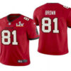 Men’s Tampa Bay Buccaneers #81 Antonio Brown Red 2021 Super Bowl LV Limited Stitched NFL Jersey