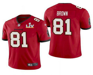 Men’s Tampa Bay Buccaneers #81 Antonio Brown Red 2021 Super Bowl LV Limited Stitched NFL Jersey