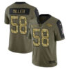 Men’s Olive Denver Broncos #58 Von Miller 2021 Camo Salute To Service Limited Stitched Jersey