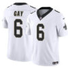 Men’s New Orleans Saints #6 Willie Gay White 2023 F.U.S.E. Vapor Limited Football Stitched Jersey