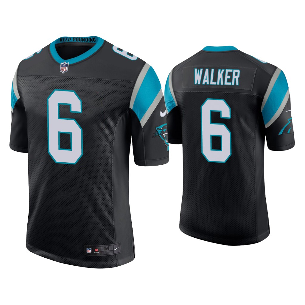 Men’s Carolina Panthers #6 P.J. Walker Vapor Limited Black Nike Jersey