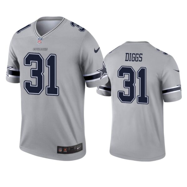 Men’s Dallas Cowboys #31 Trevon Diggs Gray Inverted Legend Jersey