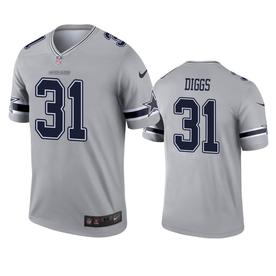 Men’s Dallas Cowboys #31 Trevon Diggs Gray Inverted Legend Jersey