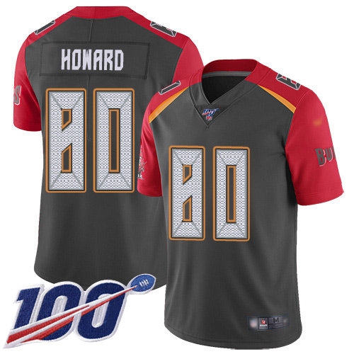 Nike Buccaneers #80 O. J. Howard Gray Men’s Stitched NFL Limited Inverted Legend 100th Season Jersey
