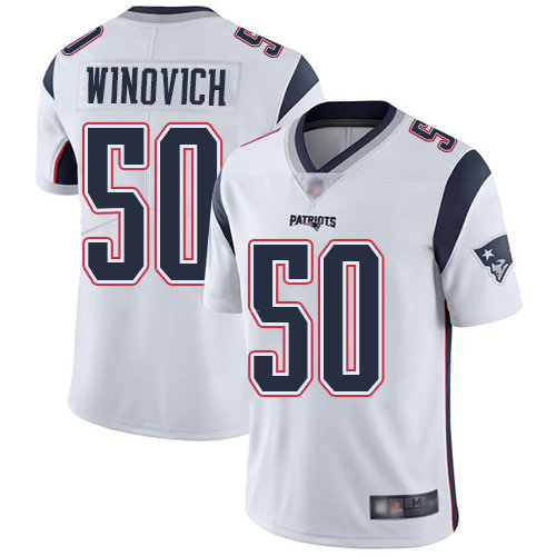 Men’s New England Patriots #50 Chase Winovich Limited White Road Vapor Untouchable Jersey