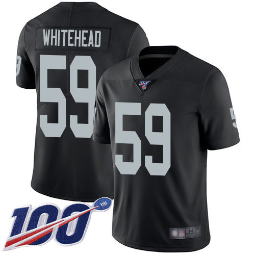 Nike Raiders #59 Tahir Whitehead Black Team Color Men’s Stitched NFL 100th Season Vapor Limited Jersey