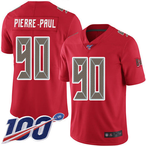Nike Buccaneers #90 Jason Pierre-Paul Red Men’s Stitched NFL Limited Rush 100th Season Jersey