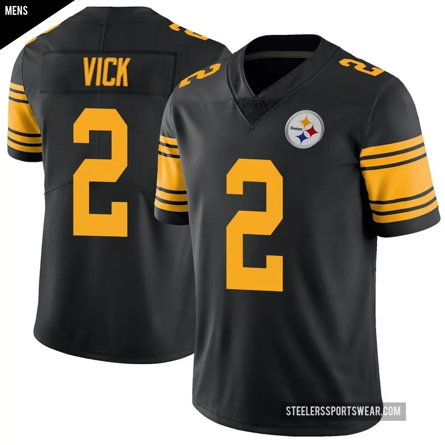 Men’s Pittsburgh Steelers #2 Michael Vick Black Color Rush Limited Stitched Jersey
