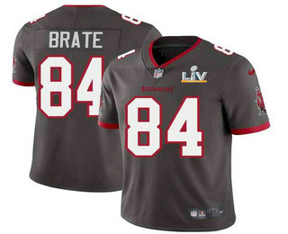 Men’s Tampa Bay Buccaneers #84 Cameron Brate Grey 2021 Super Bowl LV Limited Stitched NFL Jersey