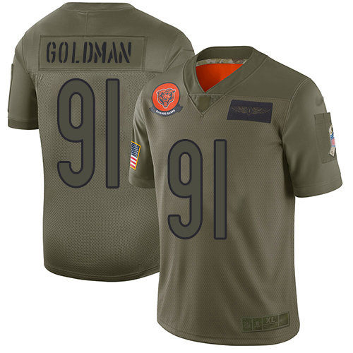 Nike Bears #91 Eddie Goldman Camo Men’s Stitched NFL Limited 2019 Salute To Service Jersey