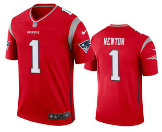 Men’s New England Patriots #1 Cam Newton Red 2020 Inverted Legend Stitched NFL Nike Limited Jersey