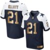 Big Size Nike Cowboys #21 Ezekiel Elliott Navy Blue Thanksgiving Throwback Men’s Stitched NFL Elite Gold Jersey