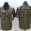 Men’s Las Vegas Raiders #34 Bo Jackson Nike Olive 2021 Salute To Service Retired Player Limited Jersey