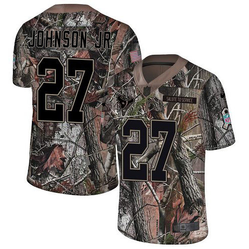 Nike Texans #27 Duke Johnson Jr Camo Men’s Stitched NFL Limited Rush Realtree Jersey