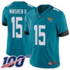 Jaguars #15 Gardner Minshew II Teal Green Alternate Men’s Stitched Football 100th Season Vapor Limited Jersey