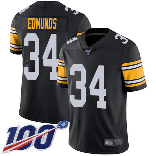 Nike Steelers #34 Terrell Edmunds Black Alternate Men’s Stitched NFL 100th Season Vapor Limited Jersey