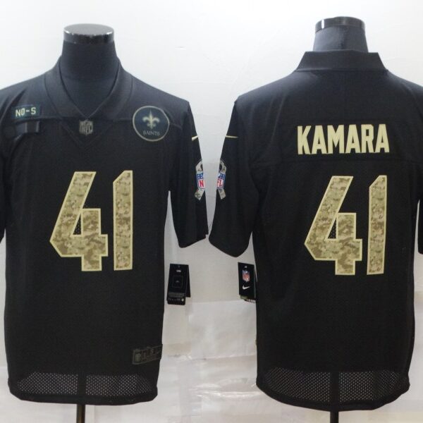 Men’s New Orleans Saints #41 Alvin Kamara Black Camo 2020 Salute To Service Stitched NFL Nike Limited Jersey
