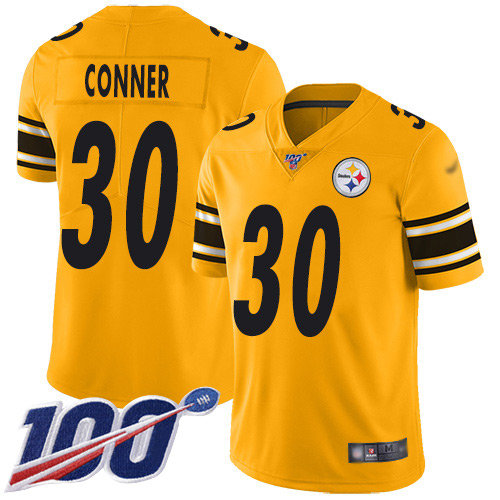 Nike Steelers #30 James Conner Gold Men’s Stitched NFL Limited Inverted Legend 100th Season Jersey