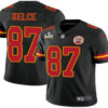 Men’s Kansas City Chiefs #87 Travis Kelce Black 2021 Super Bowl LV Vapor Untouchable Stitched Nike Limited NFL Jersey