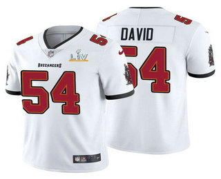 Men’s Tampa Bay Buccaneers #54 Lavonte David White 2021 Super Bowl LV Limited Stitched NFL Jersey
