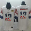 Men’s Green Bay Packers #12 Aaron Rodgers White Independence Day Stars Stripes Jersey