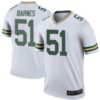 Men’s Green Bay Packers #51 Krys Barnes Legend White Color Rush Jersey