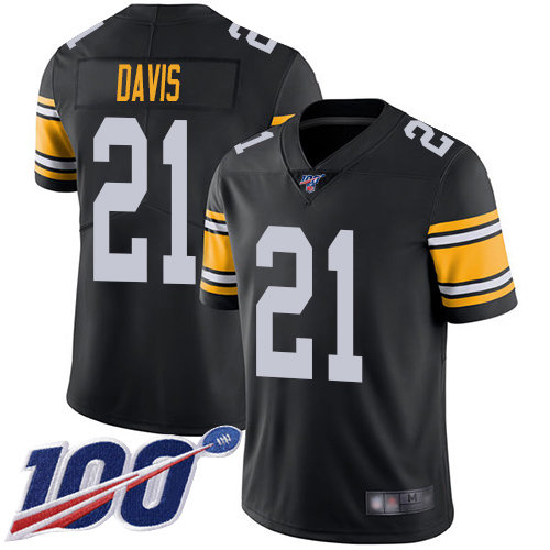 Nike Steelers #21 Sean Davis Black Alternate Men’s Stitched NFL 100th Season Vapor Limited Jersey