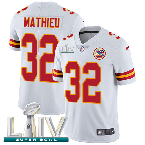 Nike Chiefs #32 Tyrann Mathieu White Super Bowl LIV 2020 Men’s Stitched NFL Vapor Untouchable Limited Jersey