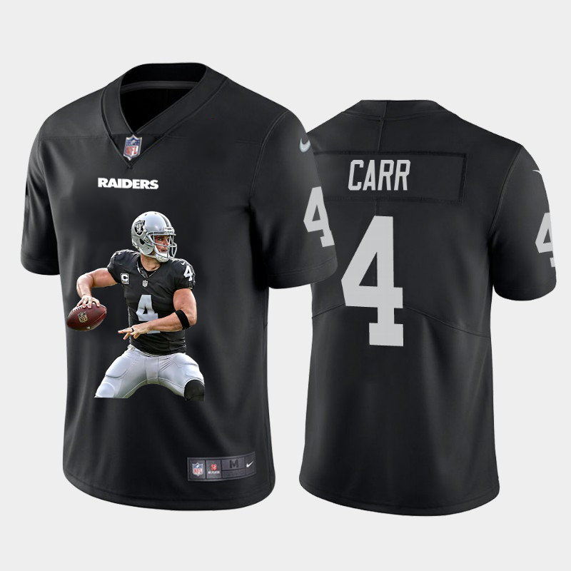 Men’s Las Vegas Raiders #4 Derek Carr Black Player Portrait Edition 2020 Vapor Untouchable Stitched NFL Nike Limited Jersey
