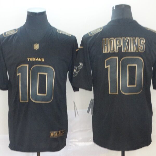 Nike Texans 10 DeAndre Hopkins Black Gold Vapor Untouchable Limited Jersey