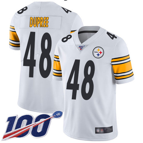 Nike Steelers #48 Bud Dupree White Men’s Stitched NFL 100th Season Vapor Limited Jersey