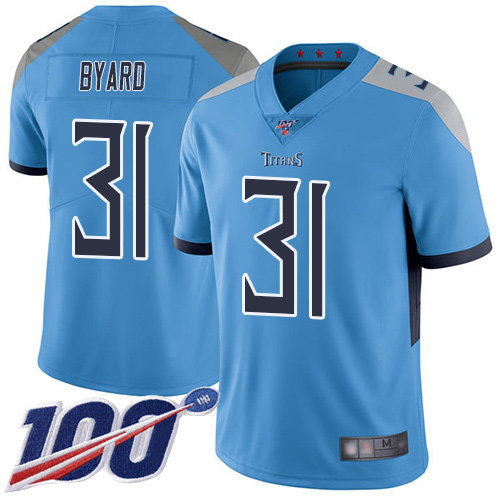Nike Titans #31 Kevin Byard Light Blue Alternate Men’s Stitched NFL 100th Season Vapor Limited Jersey
